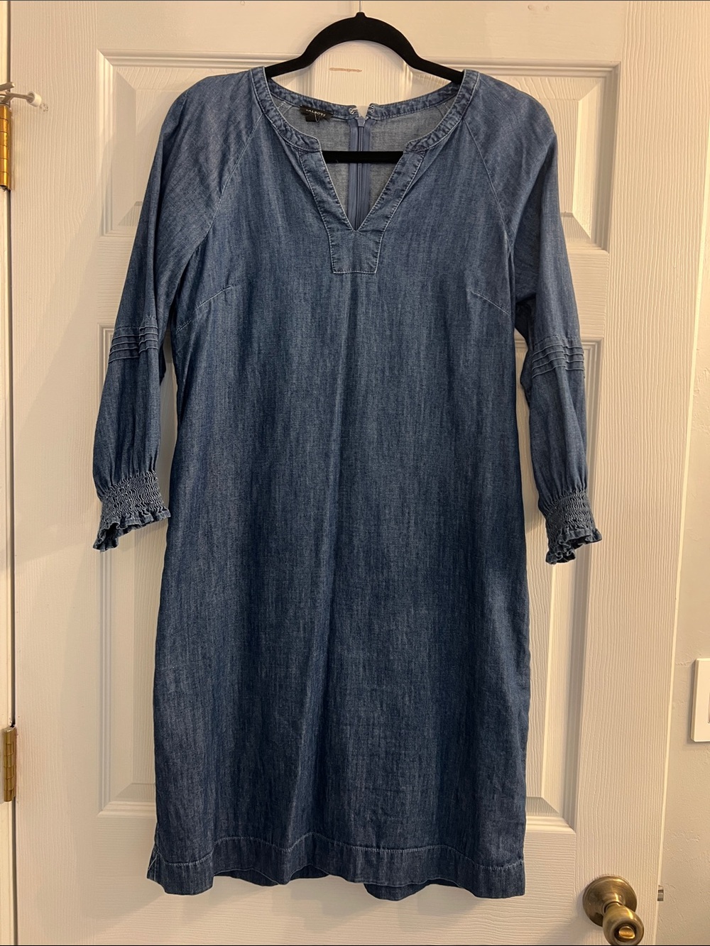 Talbots Indigo Denim Long Sleeve Shift Dress